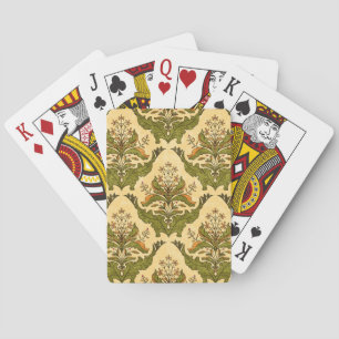 Klassische Tapete aus Blumen: stilisierte Damast. Spielkarten