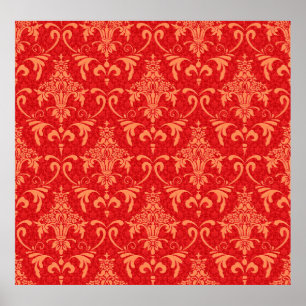 klassische Tapete mit Viktorianischen Ornamenten,  Poster