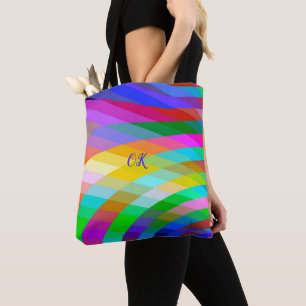Klassische Tasche mit hellen, feinen, mehrfarbigen