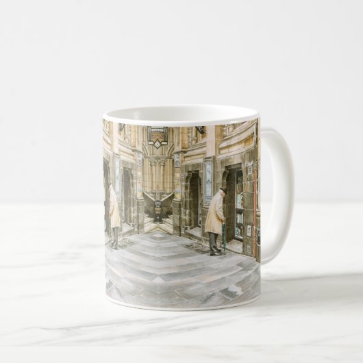 Klassische Tasse - "Alte Bücher" (VorderseiteRechts)