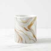 Klassische Tasse aus weißem Marmor mit goldenen Ve (Mittel)