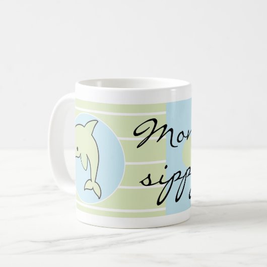 Klassische Tasse, Blue Dolphin Mommy's Sippy Cup Kaffeetasse (Vorderseite Links)