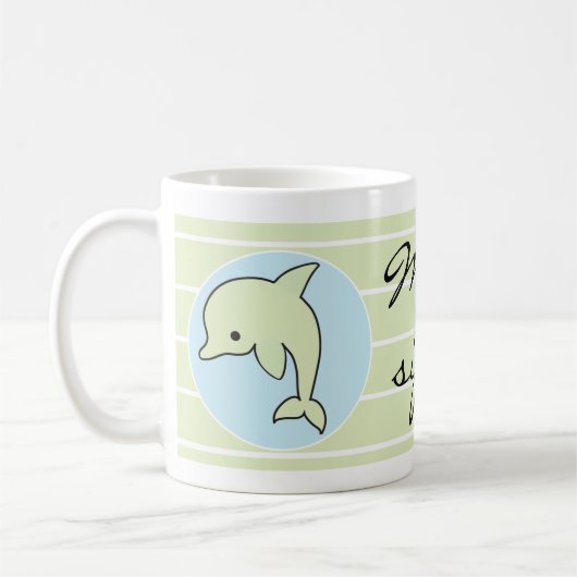 Klassische Tasse, Blue Dolphin Mommy's Sippy Cup Kaffeetasse (Links)