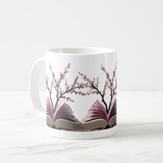 Klassische Tasse - Cherry Blossom Buchkunst Design (Vorderseite Links)