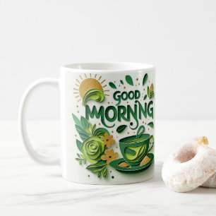 Klassische Tasse des guten Morgens