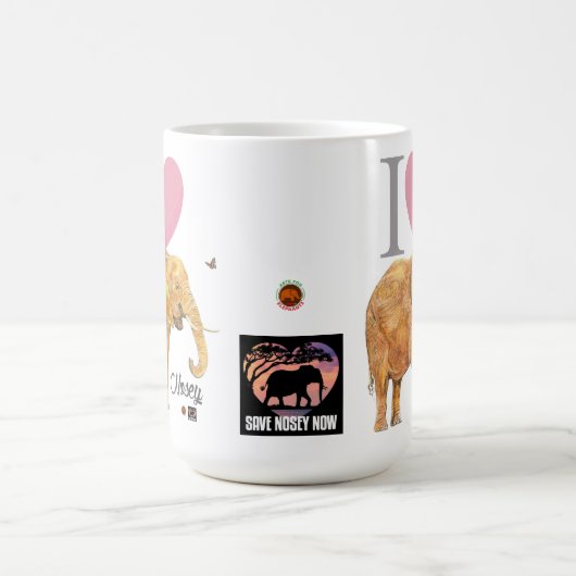 Klassische Tasse. Ich Liebe Nosey. Kaffeetasse (Mittel)