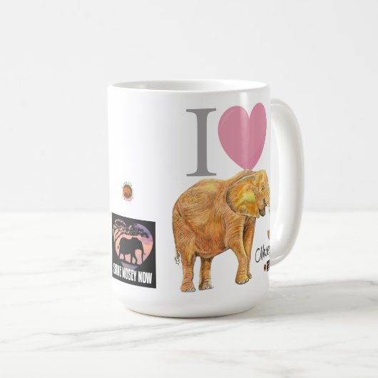 Klassische Tasse. Ich Liebe Nosey. Kaffeetasse (VorderseiteRechts)