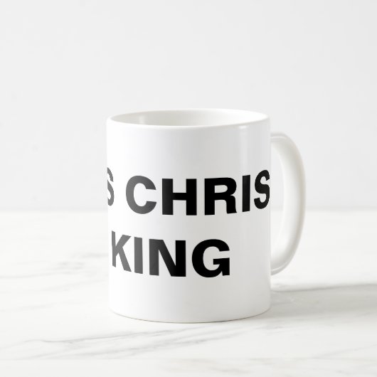 Klassische Tasse "Jesus Christus ist König" (VorderseiteRechts)