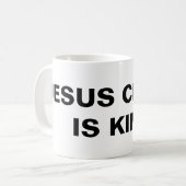 Klassische Tasse "Jesus Christus ist König" (Vorderseite Links)