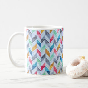 Klassische Tasse - Mehrfarbiges Herringbone-Muster