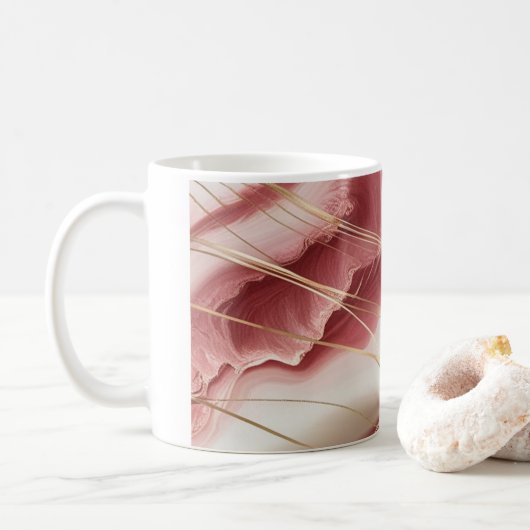 Klassische Tasse mit rosa Babymarmor (Mit Donut)