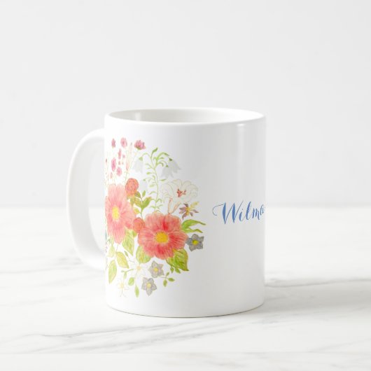 Klassische Tasse mit Text (Vorderseite Links)