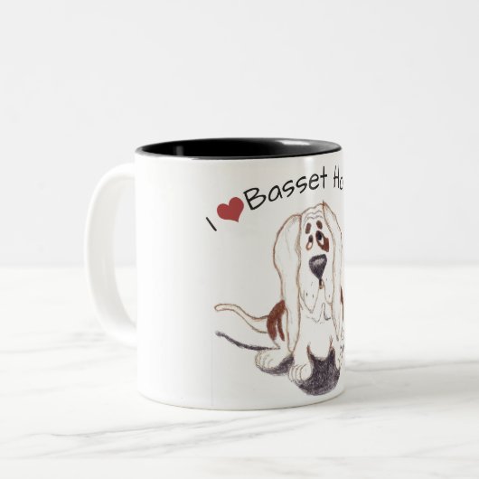 Klassische Tasse mit zwei Töne I Liebe (Vorderseite Links)