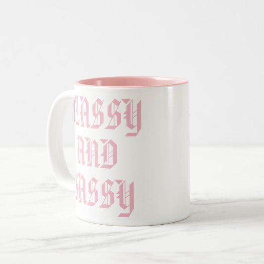 Klassische Tasse | Niedlich Pink Spaß Slogan Tasse (Vorderseite Links)