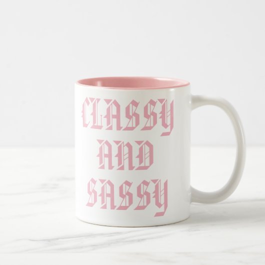 Klassische Tasse | Niedlich Pink Spaß Slogan Tasse (Rechts)