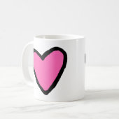 Klassische Tasse Rosa Herz (Vorderseite Links)