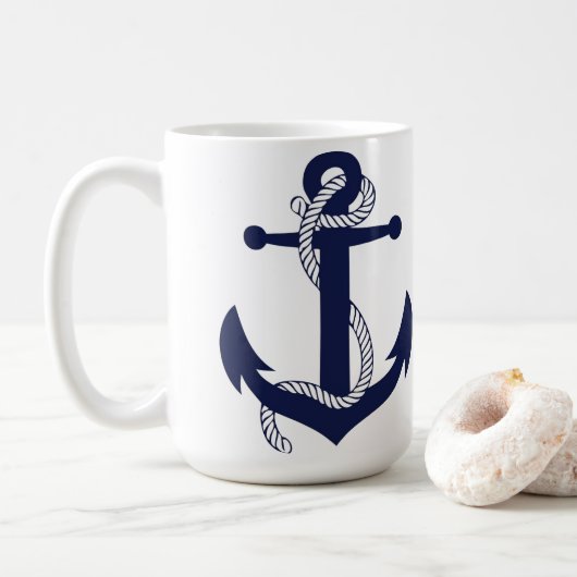 Klassische Tasse - Schöner Anker mit Robe & Compas (Mit Donut)