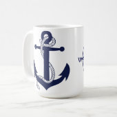 Klassische Tasse - Schöner Anker mit Robe & Compas (Vorderseite Links)