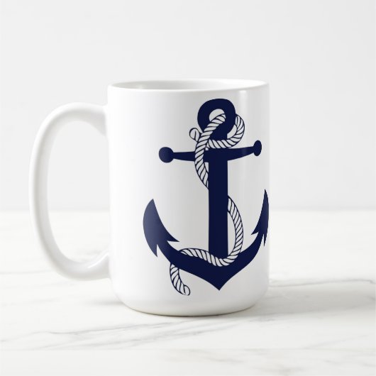 Klassische Tasse - Schöner Anker mit Robe & Compas (Links)