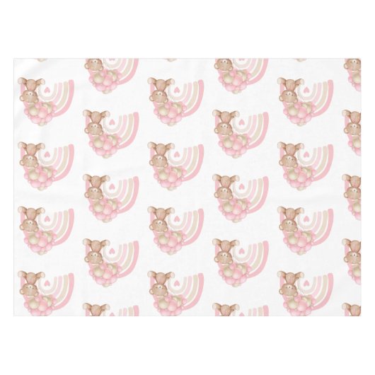 Klassische Teddybär-Babydusche Tischdecke (Vorderseite (Horizontal))