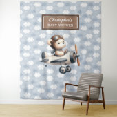 Klassische Teddybär-Pilot Babydusche Foto Wandteppich (Beispiel)