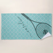 Klassische Tennis Racket Ball Girl's Name Sport St Strandtuch (Vorderseite)