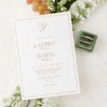 Klassische Terracotta-Kalligrafie-Monogramm-Hochze