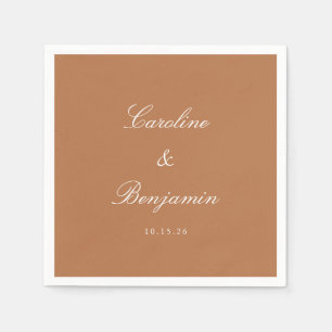 Klassische Terracotta-Schrift Elegante Hochzeit na Serviette