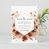 Klassische Terracotta Wedding Save The Date (Stehend Vorderseite)