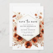 Klassische Terracotta Wedding Save The Date (Vorne/Hinten)