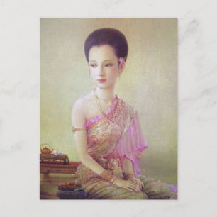 klassische thailändische antike Stil Druck Postkar Postkarte