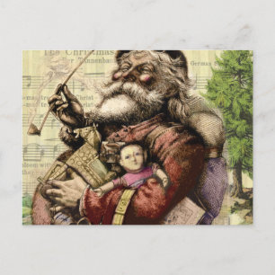 Klassische Thomas-Nast-Illustration des Weihnachts Feiertagspostkarte