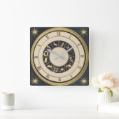Klassische Tierkreisuhr Quadratische Wanduhr (Zuhause)