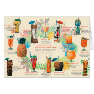 Klassische Tiki-Cocktail-Speisekarte