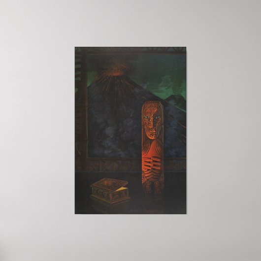 Klassische Tiki Exotica Mitte des Jahrhunderts Leinwanddruck (Vorderseite)