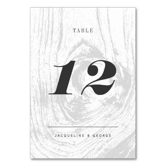 Klassische Tischnummer für rustikales Holzkorn (Rückseite)