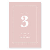 Klassische Tischnummer, Hochzeitsempfang, rosa Tischnummer (Rückseite)