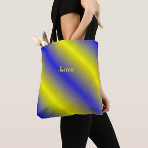 Klassische Tote mit blauen, gelb-goldenen Streifen Tasche