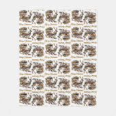 Klassische Tradition Grün Gold Weihnachtsrinder Fleecedecke (Vorderseite)