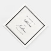 Klassische traditionelle Hochzeit in Schwarz und W Serviette (Ecke)