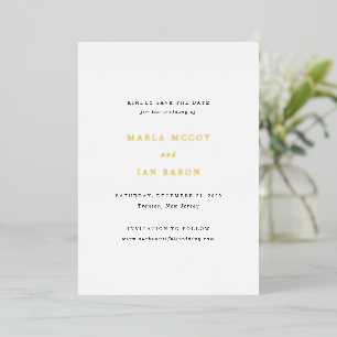 Klassische traditionelle Hochzeit - Save the Date Folieneinladung