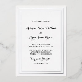 Klassische traditionelle Hochzeitseinladung Folieneinladung