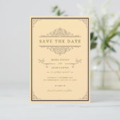 Klassische traditionelle Hochzeitseinladung | zeit Einladung (Stehend Vorderseite)