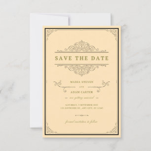 Klassische traditionelle Hochzeitseinladung   zeit Einladung