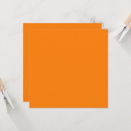 Klassische traditionelle Pumpkin Orange Solid Colo Karte (Vorderseite/Rückseite Beispiel)