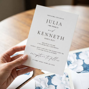 Klassische traditionelle Schwarz-Weiß-Hochzeit Einladung