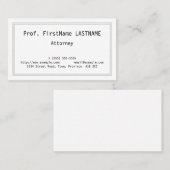 Klassische, traditionelle Visitenkarte (Vorne/Hinten)