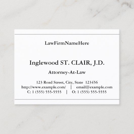 Klassische, traditionelle Visitenkarte (Vorderseite)