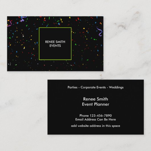 Klassische trendy Event Planner Business Cards Visitenkarte (Vorne/Hinten)