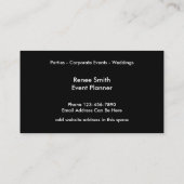 Klassische trendy Event Planner Business Cards Visitenkarte (Rückseite)